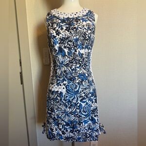Lilly Pulitzer Blue and White Floral Mini Dress